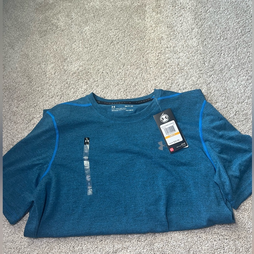 MENS BRAND BLUE NEW UNDER ARMOR SHIRT SIZE SM/CH